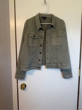 Tribal Olive Green Denim Jacket
